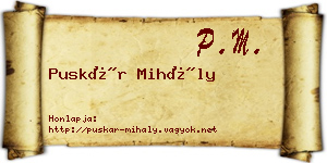 Puskár Mihály névjegykártya