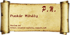 Puskár Mihály névjegykártya