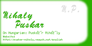 mihaly puskar business card